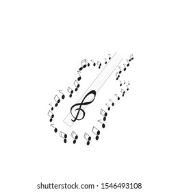 symphony note art logo illustration