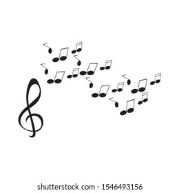 symphony note art logo illustration