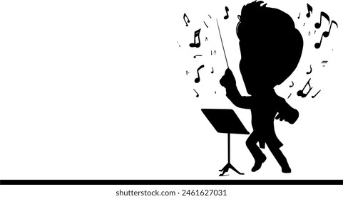 Symphony Orchestra Conductor Silhouette: Music Director in Orchestra, Symphony Orchestra Conductor Silhouette