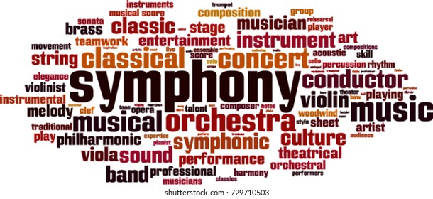 Symphony word cloud concept. Vector illustration