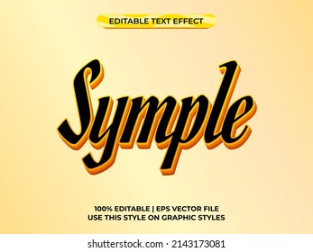 symple 3d text effect with minimalist theme. typography template for symple and modern tittle