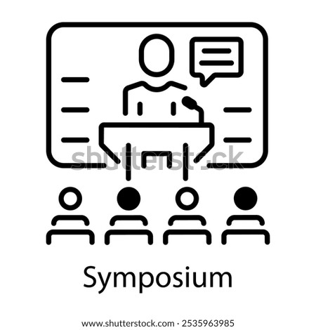 Symposium icon designed in line style 