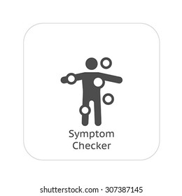 Symptom Checker And Medical Services Icon. Flat Design. Isolated.