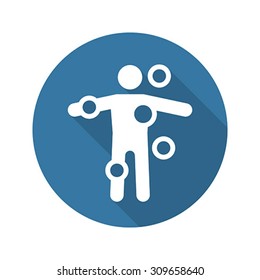 Symptom Checker And Medical Services Icon. Flat Design. Isolated. Long Shadow.