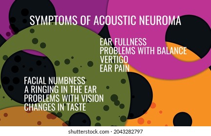 symptoms of Acoustic neuroma. Vector illustration for medical journal or brochure.