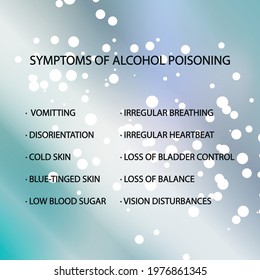 Symptoms Alcohol Poisoning Vector Illustration Medical Stock Vector ...