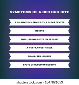 Symptoms Of A Bed Bug Bite. Vector Illustration For Medical Journal Or Brochure. 