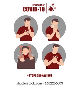 symptoms of coronavirus vector illuistration