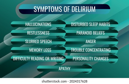 Symptoms Delirium Vector Illustration Medical Journal Stock Vector ...