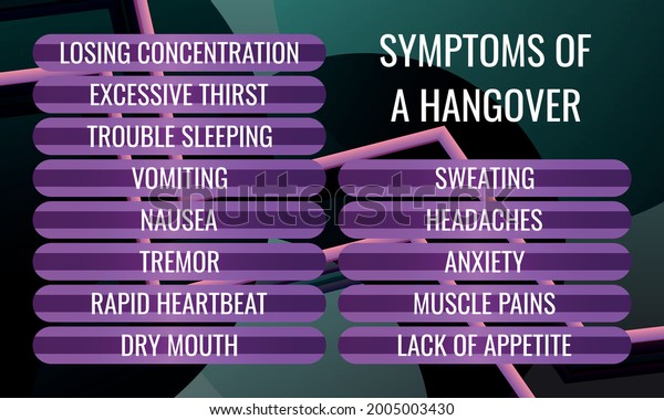 Symptoms Hangover Vector Illustration Medical Journal Stock Vector ...