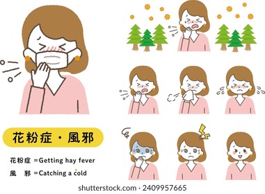 Symptoms of hay fever or cold. Symptoms of unwellness such as cough and runny nose.