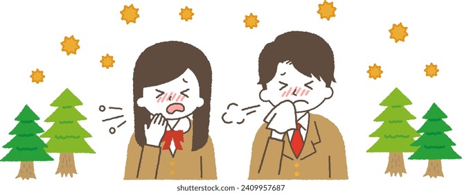 Symptoms of hay fever or cold. Symptoms of unwellness such as cough and runny nose.