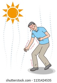 Symptoms of heat stroke of aged person. To get numb