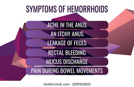 Symptoms Hemorrhoids Vector Illustration Medical Journal Stock Vector ...