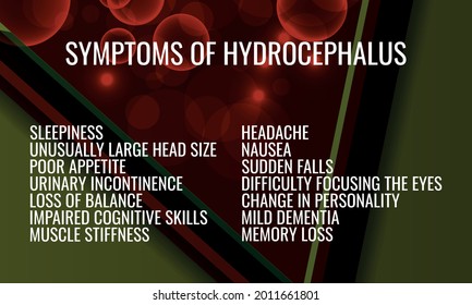 Symptoms Of Hydrocephalus. Vector Illustration For Medical Journal Or Brochure.
