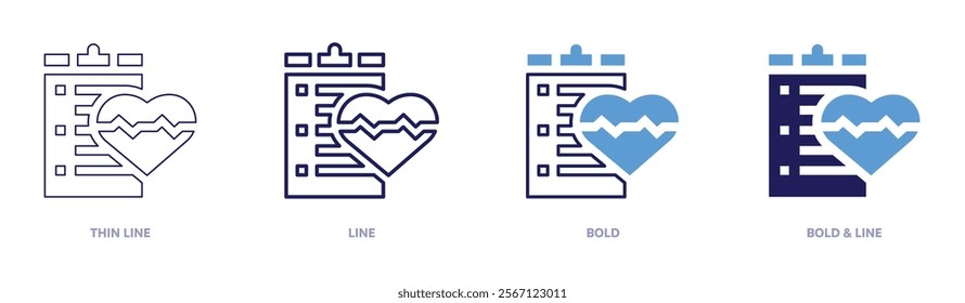 Symptoms icon in 4 different styles. Thin Line, Line, Bold, and Bold Line. Duotone style. Editable stroke.