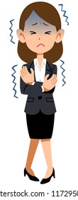 Symptoms of illness of work women wearing suits Chills