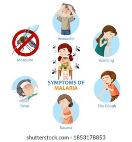 Symptoms Malaria Cartoon Style Infographic Illustration Stock Vector ...