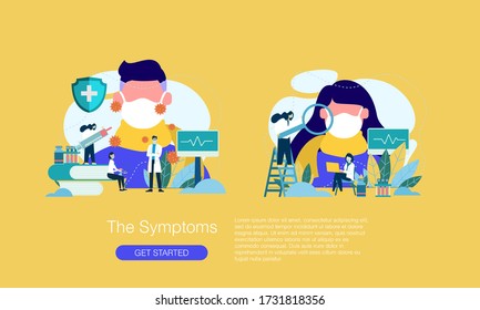 the symptoms research vector illustration concept template background can be use for presentation web banner UI UX landing page