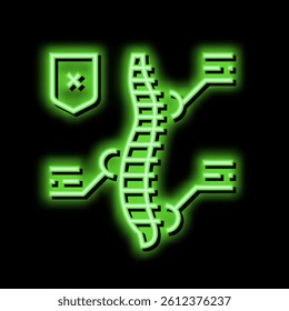 symptoms scoliosis neon light sign vector. symptoms scoliosis illustration