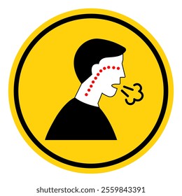 Symptoms Shortness Of Breath Of Covid-19 Virus Symbol Sign, Vector Illustration, Isolate On White Background Label.EPS10
