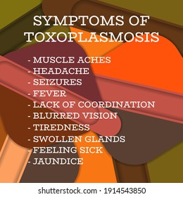 symptoms of Toxoplasmosis.  Vector illustration for medical journal or brochure. 