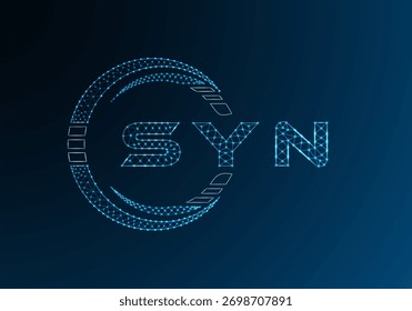SYN low poly letter logo vector design. SYN lower poly logo design. Low poly logo.