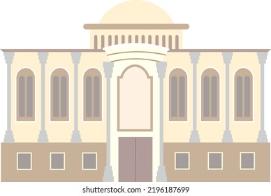 Synagogue beautiful architecture of light stone with columns Vector