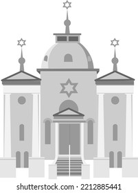 Synagogue beautiful architecture of light stone with columns Vector
