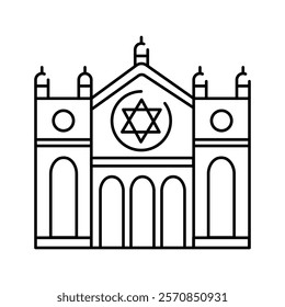 Synagogue color icon. Judaism religion.Sign for web page, mobile app, button, logo. Vector isolated button. Editable stroke.