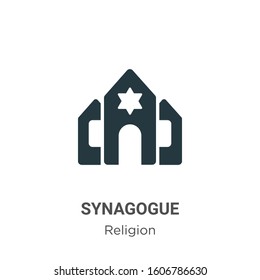 Synagogue glyph icon vector on white background. Flat vector synagogue icon symbol sign from modern religion collection for mobile concept and web apps design.