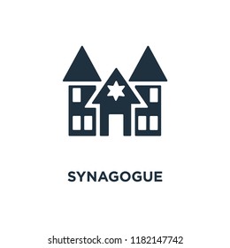 Synagogue icon. Black filled vector illustration. Synagogue symbol on white background. Can be used in web and mobile.