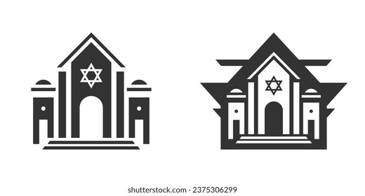 Synagogue icon isolated on a white background.