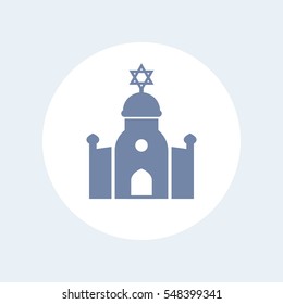 synagogue icon isolated on white