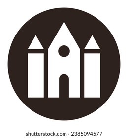 Synagogue icon. Landmark sign. Religious symbol isolated on white background