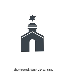 Synagogue icon stock illustration on white background.