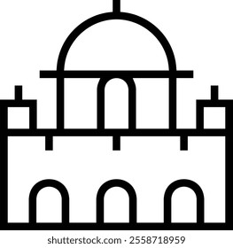 synagogue icon. Thin linear style design isolated on white background