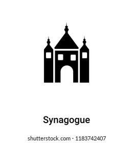 Synagogue icon vector isolated on white background, logo concept of Synagogue sign on transparent background, filled black symbol