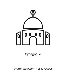 Synagogue icon vector on white background. Black icon illustration