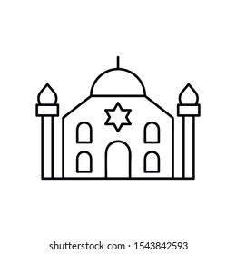 Synagogue line icon, outline vector sign, linear style pictogram isolated on white. Symbol, logo illustration. Pixel perfect
