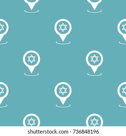 Synagogue map pointer pattern seamless blue. Simple illustration of  vector pattern seamless geometric repeat background