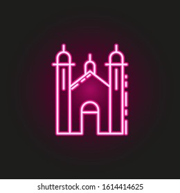Synagogue neon style icon. Simple thin line, outline vector of judaism icons for ui and ux, website or mobile application