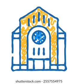 synagogue, new york doodle icon sketch vector. synagogue, new york sign. isolated symbol illustration