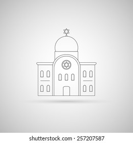 Synagogue outline illustration. Template for your cover or some art works.