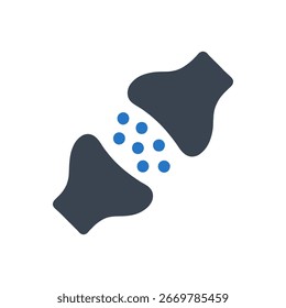 SYNAPTISCHES SPALTENSYMBOL EINZELN AUF WEISSEM HINTERGRUND 
