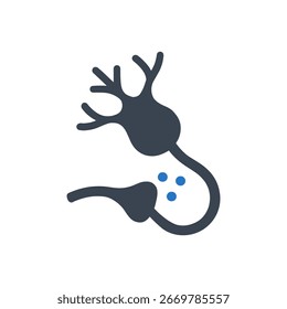 Synaptic Transmission Icon Isolated On White Background 
