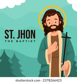 Synaxis of St. Jhon the Baptist illustration vector background. Vector eps 10