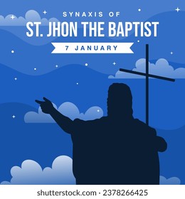 Synaxis of St. Jhon the Baptist illustration vector background. Vector eps 10