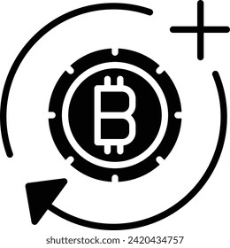 sync add bitcoin solid and glyph vector illustration