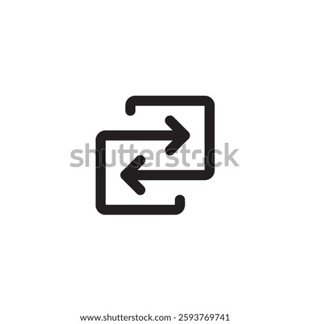 Sync Arrows Icon in Black and White Vector